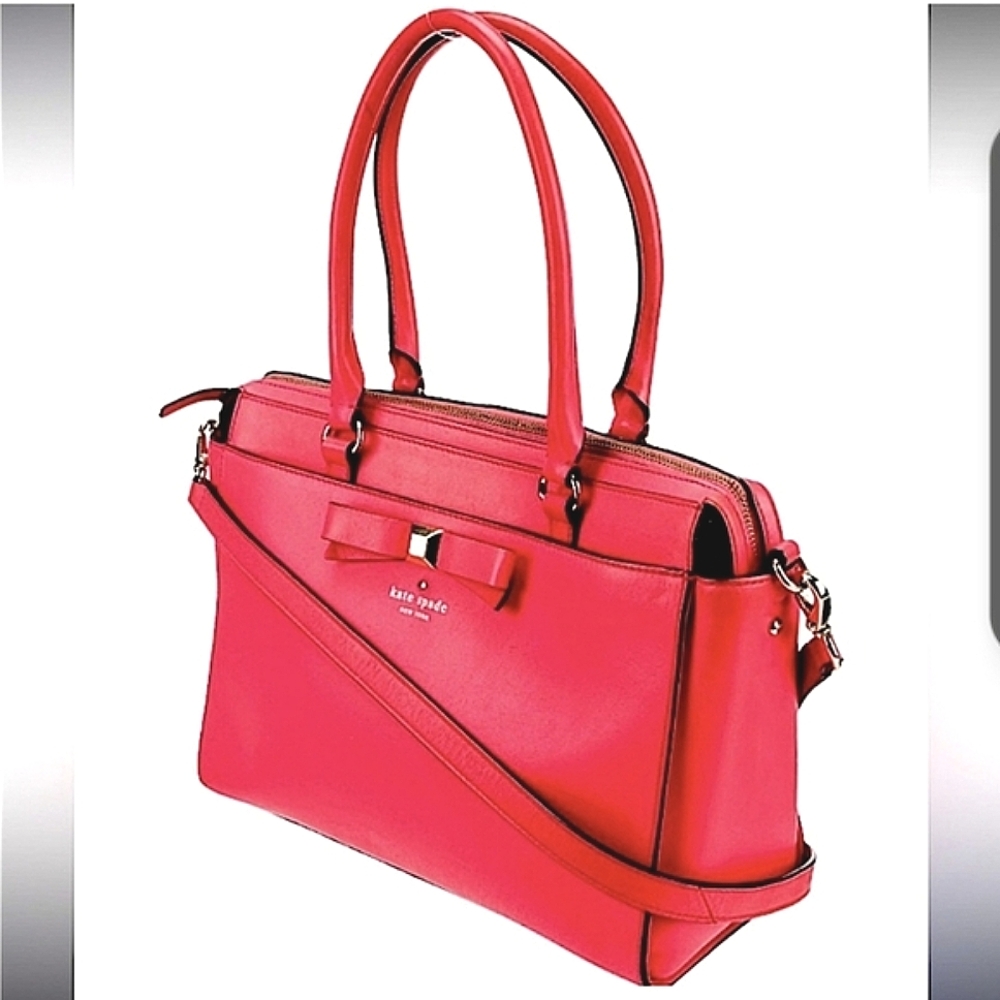 Kate Spade Red Leather Tote Bag
